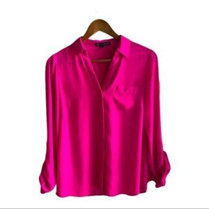 Outback Red button down hot pink Small top